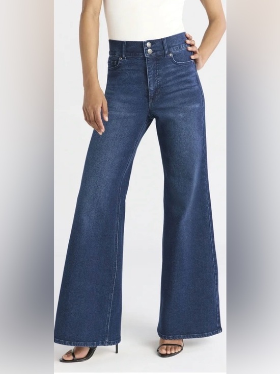 sofia by sofia vergara Denim - sofia by sofia vergara Dark Blue High-Rise Wide-Leg Jeans
